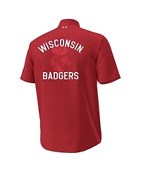 Under Armour Men's Red Wisconsin Badgers Gameday Armourfuse Camp Button-Up Shirt