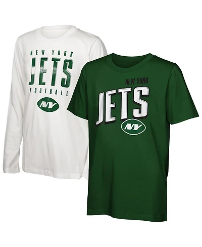 Outerstuff Big Boys and Girls New York Jets The Mix Combo T-Shirt Set