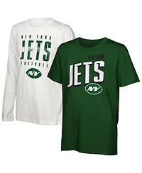 Outerstuff Big Boys and Girls New York Jets The Mix Combo T-Shirt Set