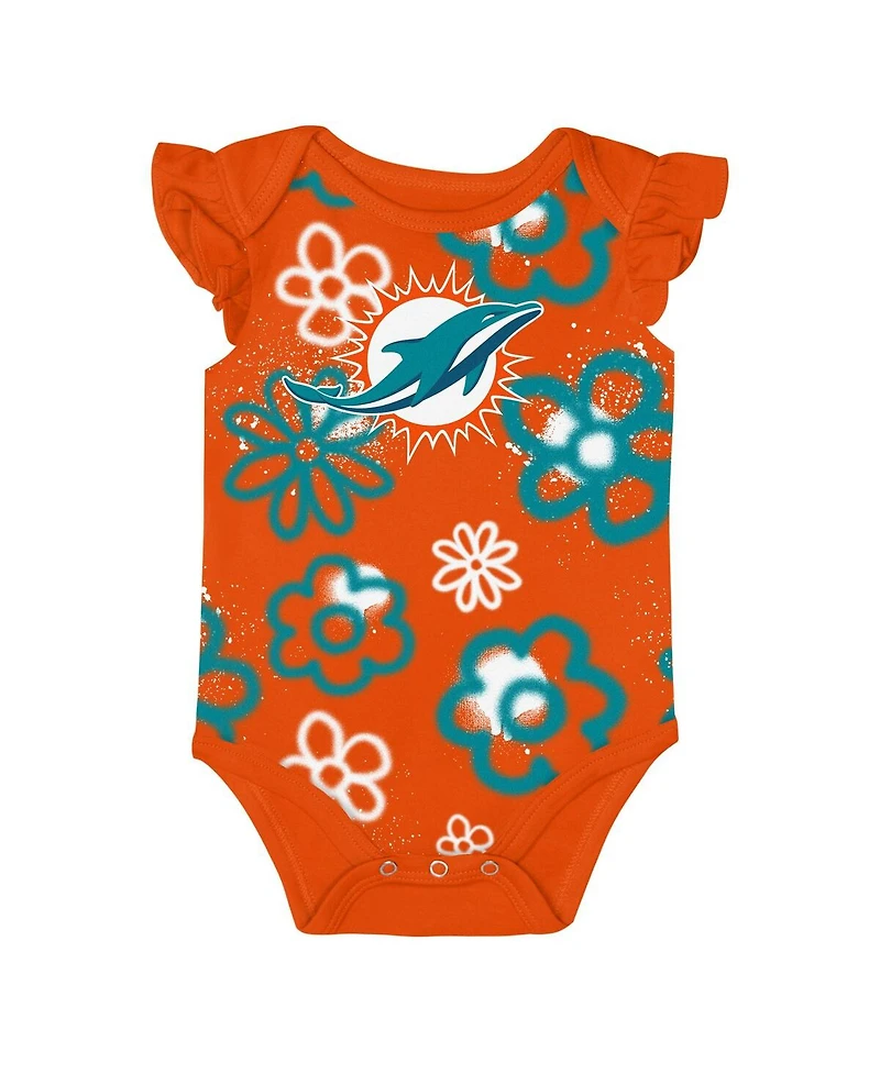 Outerstuff Baby Girls 2-Piece Miami Dolphins The Sunshine Bodysuit Set