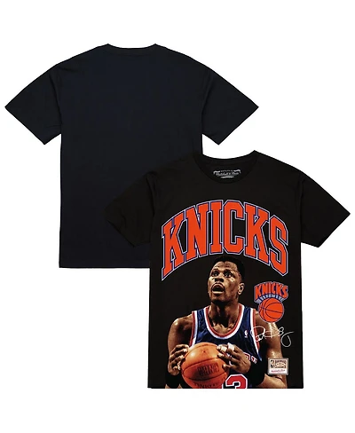Mitchell & Ness Men's Patrick Ewing Black New York Knicks Hardwood Classics Player Arch T-Shirt