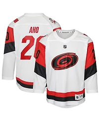 Outerstuff Big Boys and Girls Sebastian Aho White Carolina Hurricanes Away Replica Player Jersey