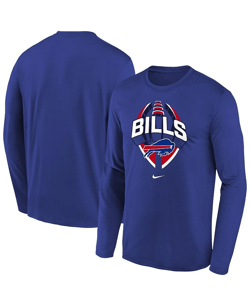 Nike Big Boys and Girls Royal Buffalo Bills Primetime Legend Icon Long Sleeve Performance T-Shirt