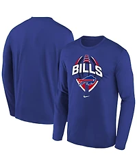 Nike Big Boys and Girls Royal Buffalo Bills Primetime Legend Icon Long Sleeve Performance T-Shirt