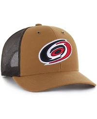 Carhartt x '47 Brand Men's Brown Carolina Hurricanes Trucker Adjustable Hat
