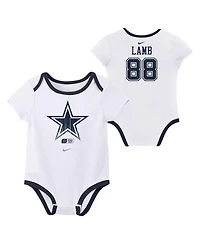 Nike Baby Boys and Girls 3-Pack CeeDee Lamb Dallas Cowboys Name Number Bodysuit Set