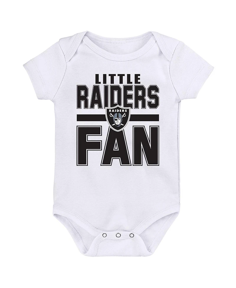 Outerstuff Newborn 3-Piece Las Vegas Raiders Little Tike Bodysuit Set