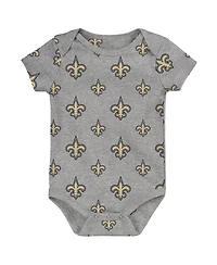 Outerstuff Newborn 3-Piece New Orleans Saints Little Tike Bodysuit Set