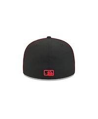 New Era Men's Black Texas Rangers Soutache 59FIFTY Fitted Hat
