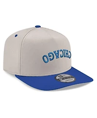 New Era Men's Cream/Royal Chicago Cubs Upside Down City Name A-Frame 9FIFTY Snapback Hat