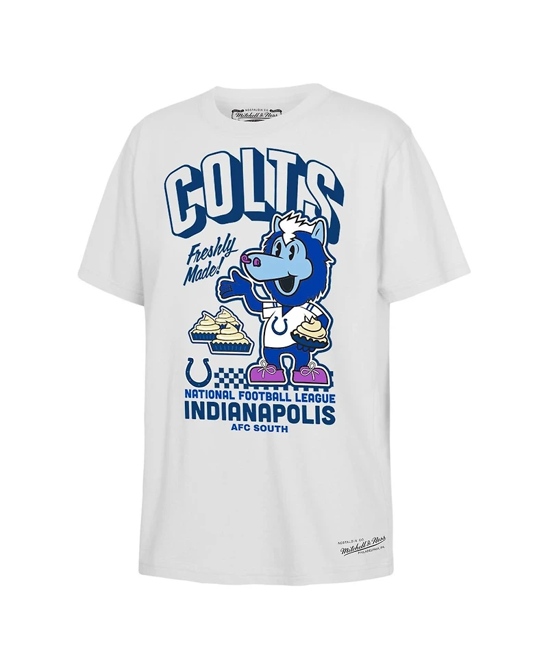 Mitchell & Ness Big Boys and Girls White Indianapolis Colts Blue Pie Day T-Shirt