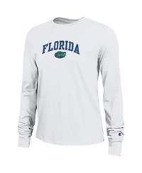 Champion Women's White Florida Gators Arch Over Logo Long Sleeve T-Shirt
