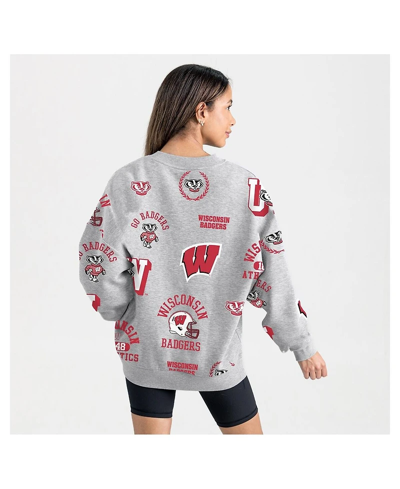 Gameday Couture Women's Gray Wisconsin Badgers Always on Repeat Fleece Sweatshirt