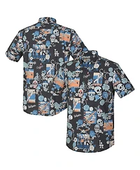 Reyn Spooner Men's Black Los Angeles Dodgers Dia De Los Muertos Performance Full-Button Aloha Shirt