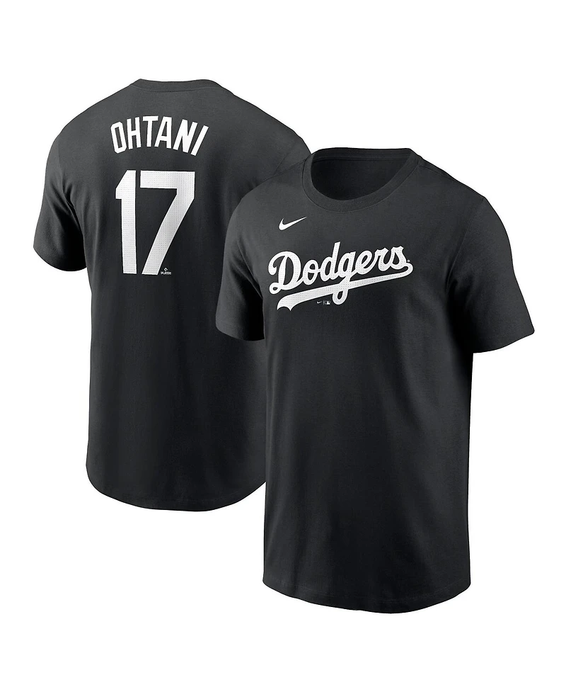 Nike Men's Shohei Ohtani Black Los Angeles Dodgers 2024 Fuse Name Number T-Shirt