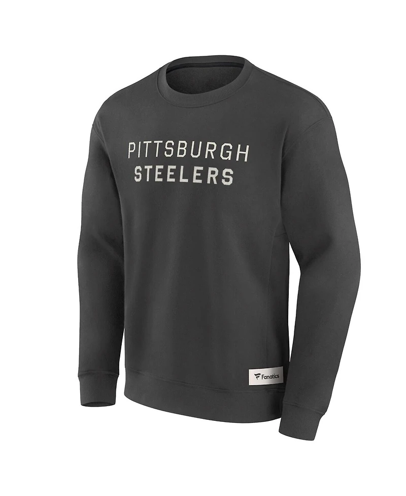 Fanatics Men's Charcoal Pittsburgh Steelers Elements Future Ground Lettering Pullover Sweatshirt