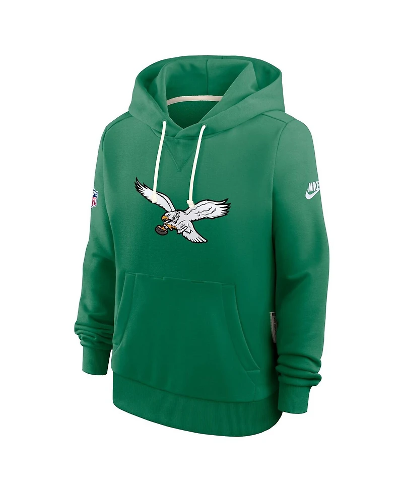 Nike Women's Kelly Green Philadelphia Eagles Throwback Sideline Standard Issue Dri-fit Hoodie