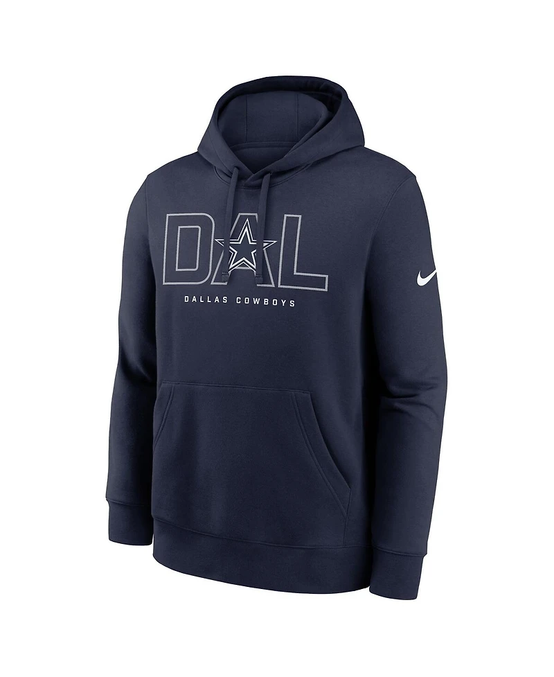 Nike Men's Navy Dallas Cowboys Busted Play Club Fleece Pullover Hoodie