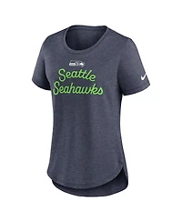 Nike Women's College Navy Seattle Seahawks Script Tri-Blend T-Shirt