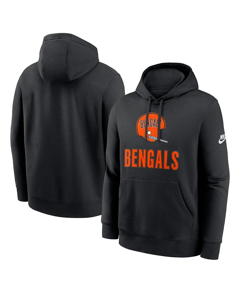 Nike Men's Black Cincinnati Bengals Best Season Rewind Club Pullover Hoodie