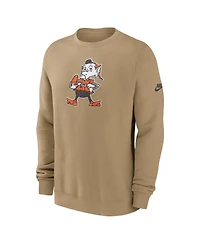 Nike Men's Brown Cleveland Browns Swing Pass Rewind Club Pullover Sweatshirt