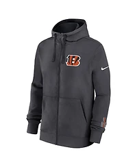 Nike Men's Anthracite Cincinnati Bengals Primetime Club Full-Zip Hoodie