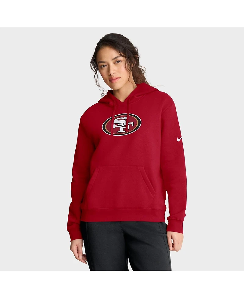 Nike Women's Scarlet San Francisco 49ers Club Fleece Pullover Hoodie