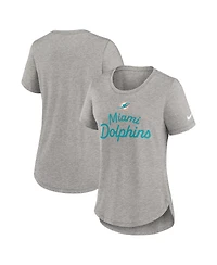 Nike Women's Gray Miami Dolphins Script Tri-Blend T-Shirt