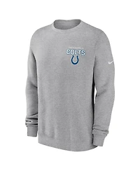 Nike Men's Heather Gray Indianapolis Colts Primetime Club Fleece Pullover Sweatshirt
