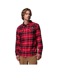 Columbia Men's Red Georgia Bulldogs Omni-Wick Flannel Long Sleeve Button-Up Shirt