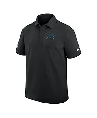 Nike Men's Black Carolina Panthers Sideline Woven Dri-fit Polo Shirt