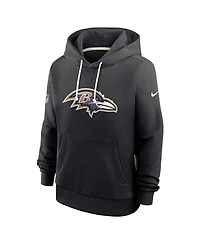 Nike Women's Black Baltimore Ravens Sideline Standard Issue Initial Home Dri-fit Hoodie