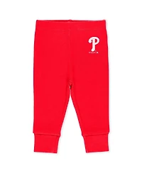 Wear by Erin Andrews Baby Boys and Girls 3-Piece Heather Gray/White/Red Philadelphia Phillies Turn Me Around Bodysuits Pants Set