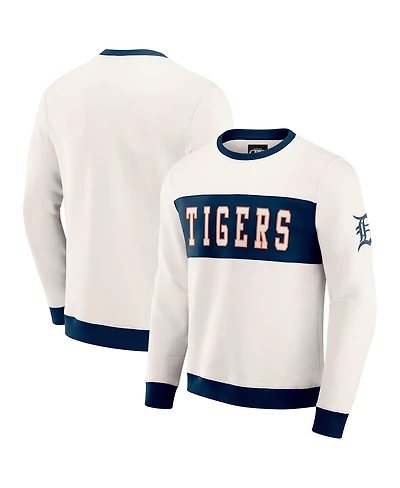 Darius Rucker Collection by Fanatics Men's Cream Detroit Tigers Color block Crewneck Sweatshirt
