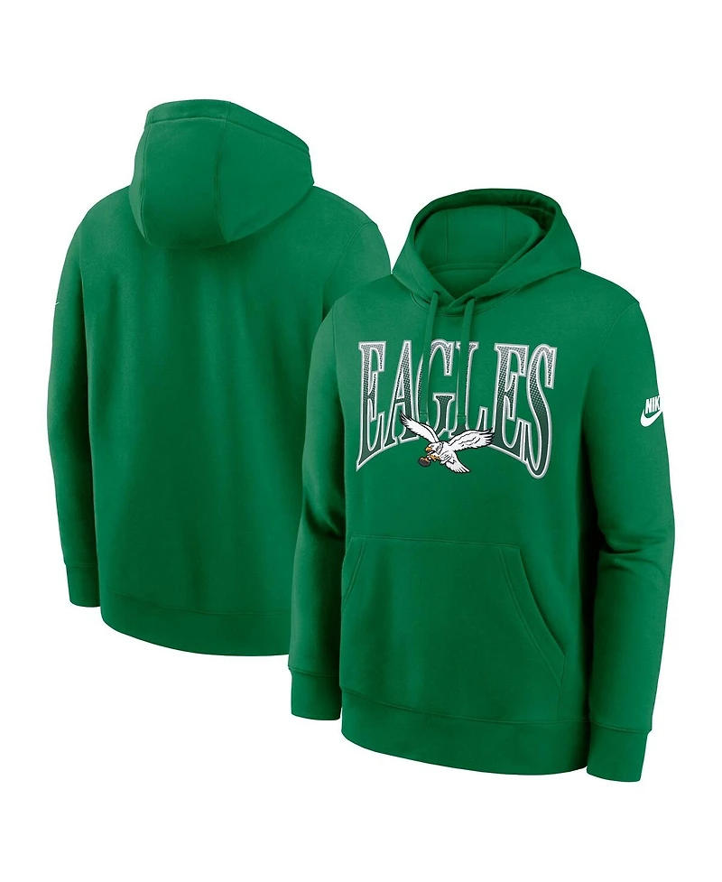 Nike Men's Green Philadelphia Eagles Full Blitz Club Fleece Pullover Hoodie