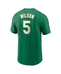 Nike Men's Jacob Wilson Green Athletics Fuse Name Number T-Shirt