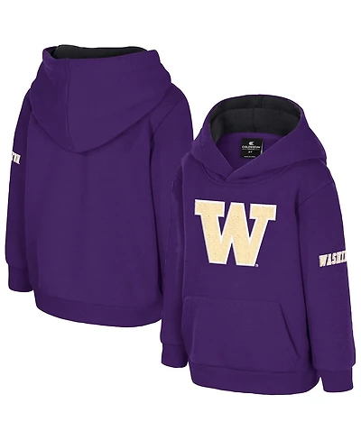 Colosseum Toddler Purple Washington Huskies Big Logo Volume Fleece Pullover Hoodie