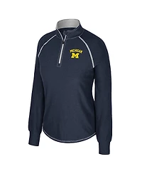 Colosseum Women's Navy Michigan Wolverines Bikram Raglan Quarter-Zip Sweatshirt