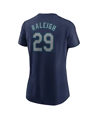 Nike Women's Cal Raleigh Navy Seattle Mariners Fuse Name Number T-Shirt