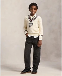 Polo Ralph Lauren Boys 8-20 Stripe Detail Cricket Sweater