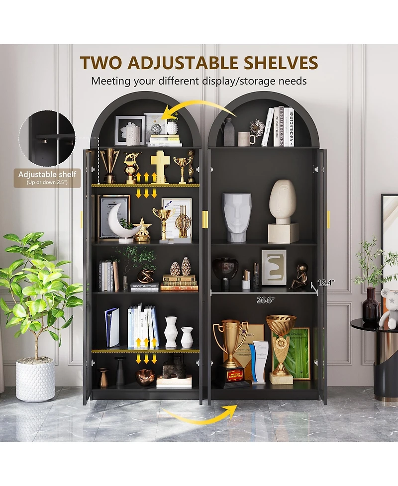 Vlsrka 76" 8-Tier Display Cabinet with 3-Color Motion Led