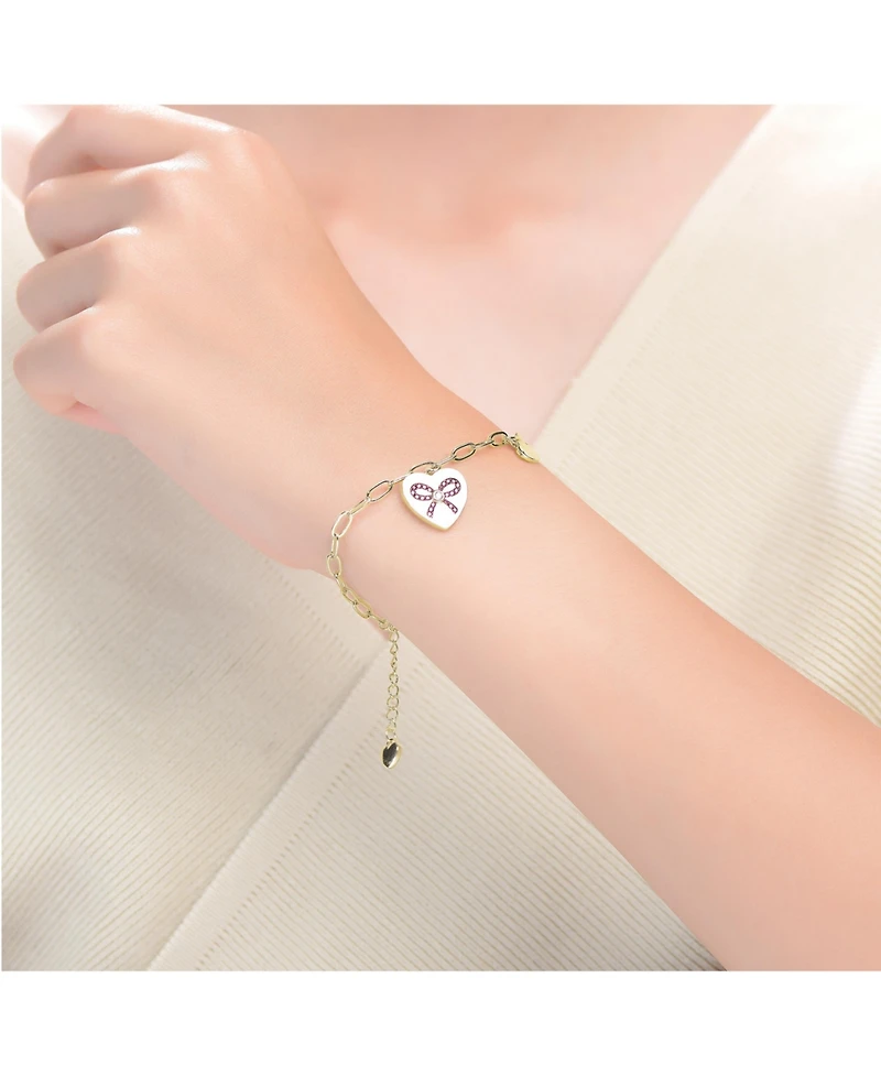 GiGiGirl Kids/Teens Sterling Silver Heart Paper Clip Chain Bracelet