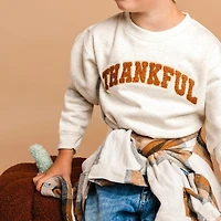 Sweet Wink Boys Thankful Patch Varsity Thanksgiving Sweatshirt