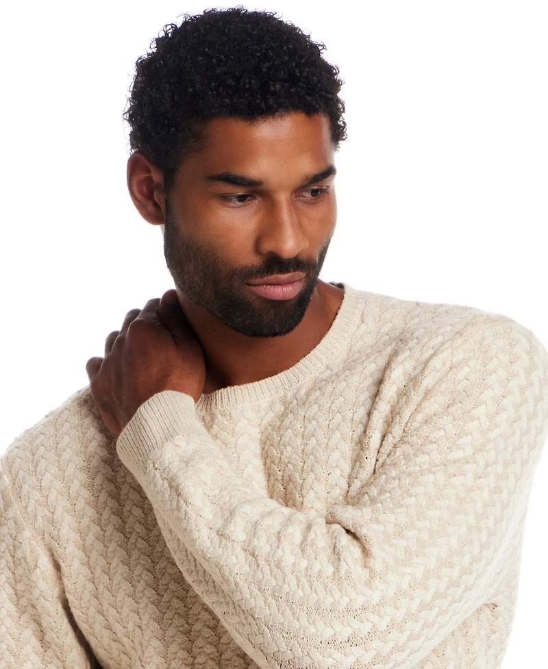 Weatherproof Vintage Men's Braided Crewneck Sweater