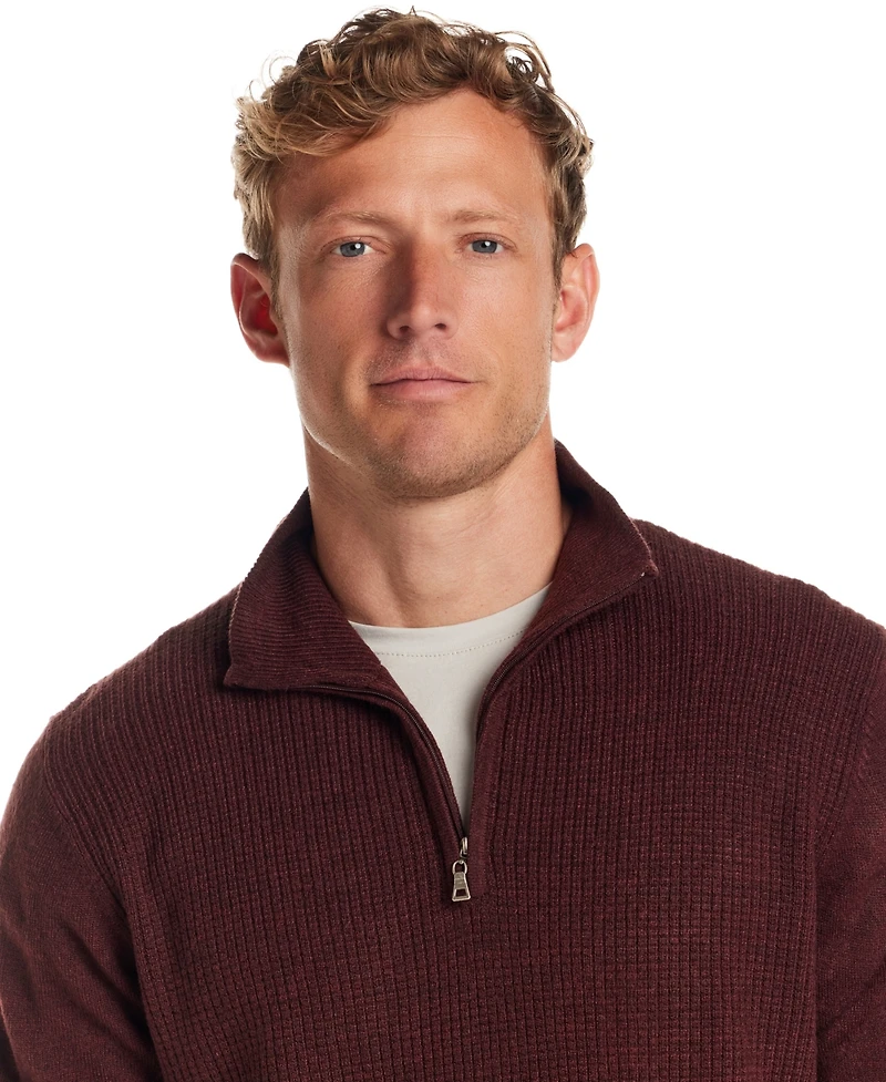Weatherproof Vintage Men's Textured Quarter-Zip Sweater