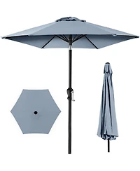 Best Choice Products 10ft Outdoor Steel Market Patio Umbrella w/ Crank, Tilt Push Button, 6 Ribs