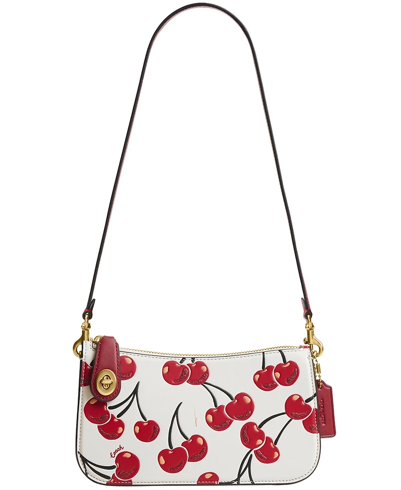 Coach Penn Cherry Print Leather Shoulder Bag