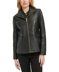 Cole Haan Women's Zip-Front Leather Jacket