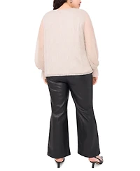 Vince Camuto Plus Metallic V-Neck Blouse