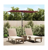vidaXL Garden Parasol Bordeaux Red Polyester, Aluminum Medium